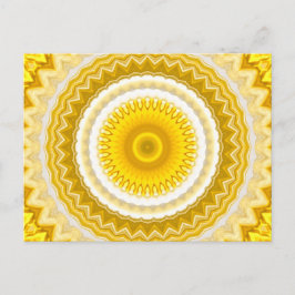 Cartão Postal Padrão de Mandala de Narcisos Amarelos
