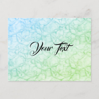 Cartão Postal Padrão de Mármore Verde Azul Elegante Fofo