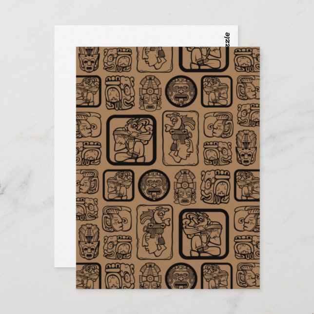 Cartão Postal Padrão de máscara antiga 1 da MAYA tribal (Frente/Verso)