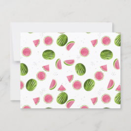 Cartão Postal Padrão de Melancia Rosa-Verão