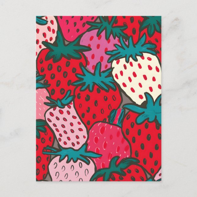 Cartão Postal Padrão de Morango (Frente)