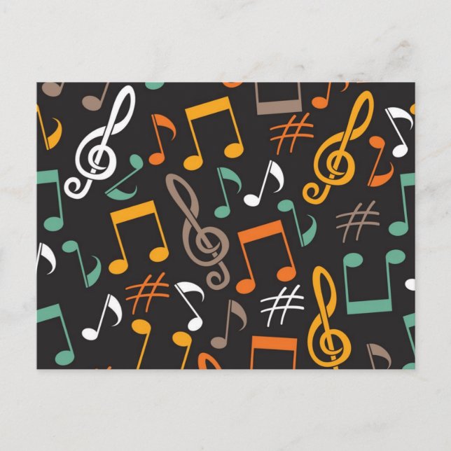 Cartão Postal Padrão de música (Frente)