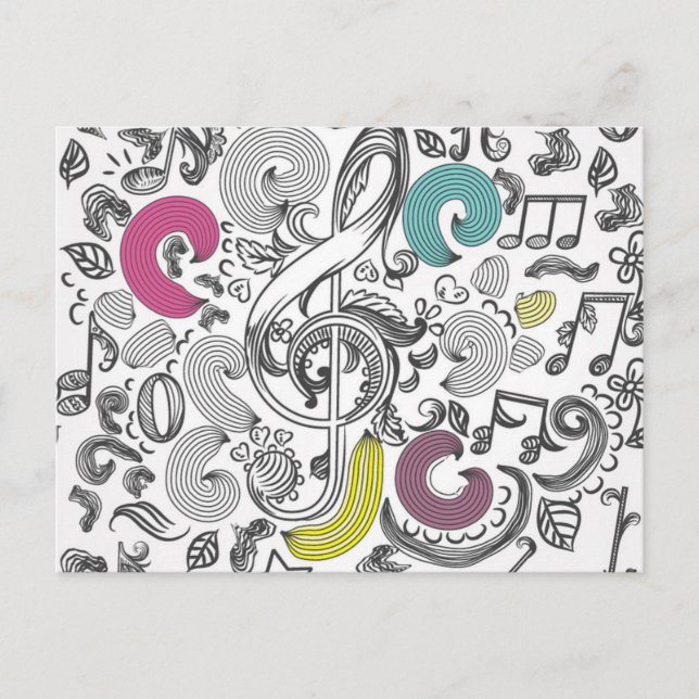 Cartão Postal Padrão de música (Frente)