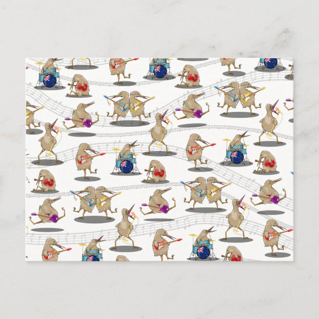 Cartão Postal Padrão de música Kiwi (Frente)