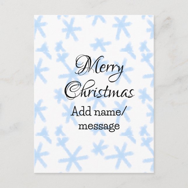Cartão Postal Padrão de neve azul escamas de Natal padrão de nev (Frente)