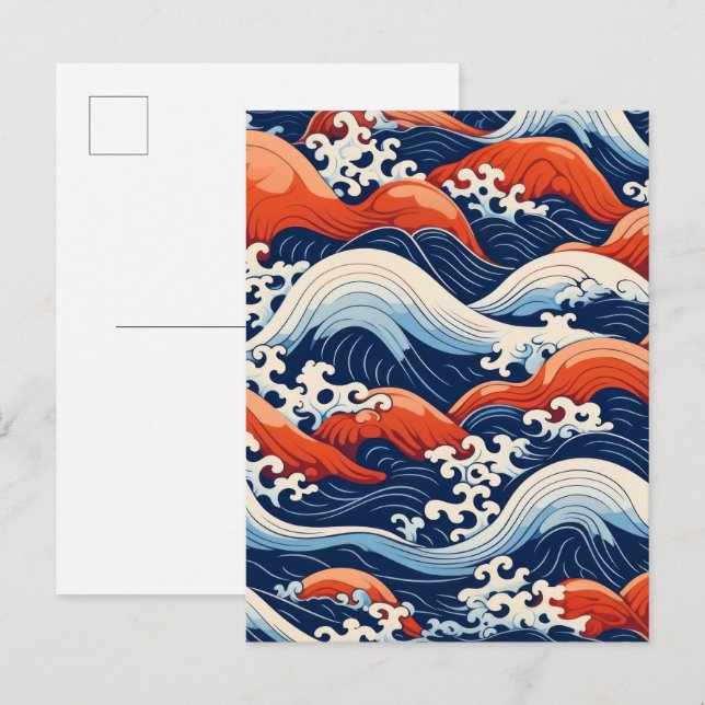 Cartão Postal Padrão de onda (Frente/Verso)