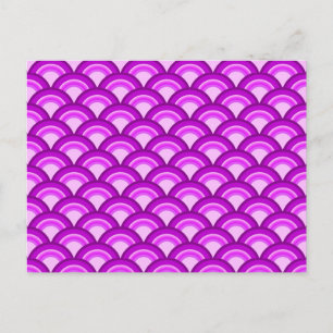 Cartão Postal Padrão de onda Art Deco - violeta e orquídea