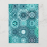 Padrão de Ornamentado Abstrato de Mandalas Azul