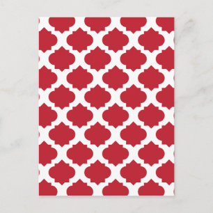 Cartão Postal Padrão de Ornamentado Vermelho