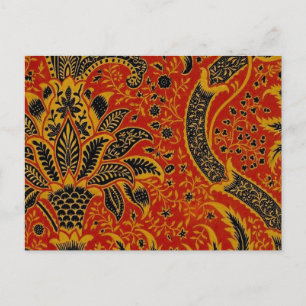 Cartão Postal Padrão de Papel de Carteira Vermelho Têxtil Anti