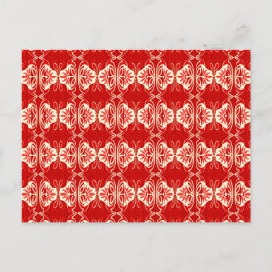 Cartão Postal Padrão de papel de parede Art Déco - vermelho e br
