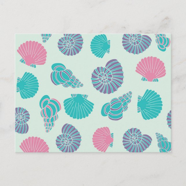 Cartão Postal Padrão de Pastel Seashell (Frente)