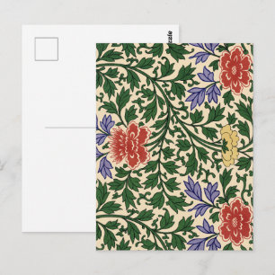 Cartão Postal Padrão de Peônia Chinoiserie Vintage Owen Jones