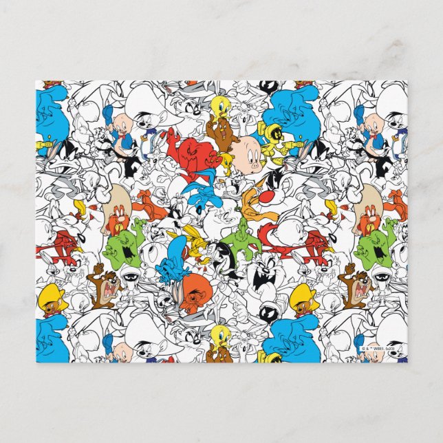 Cartão Postal PADRÃO DE Pop de Cores DO LOONEY TUNES™ (Frente)