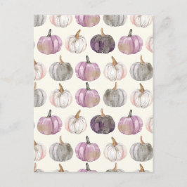 Cartão Postal padrão de queda de abóbora de aquarela