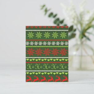 Cartão Postal Padrão de repetição de Natal