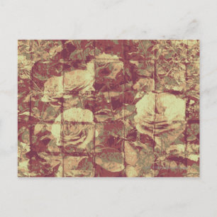 Cartão Postal padrão de rosa camuflagem no fundo da parede incl