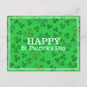 Cartão Postal Padrão de Shamrock de Dia de São Patrício Elega