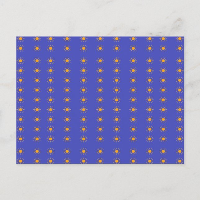 Cartão Postal Padrão de sol amarelo (Frente)