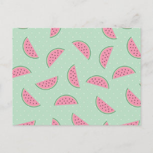 Cartão Postal Padrão de Splatter de Tinta de Fruta Tropical