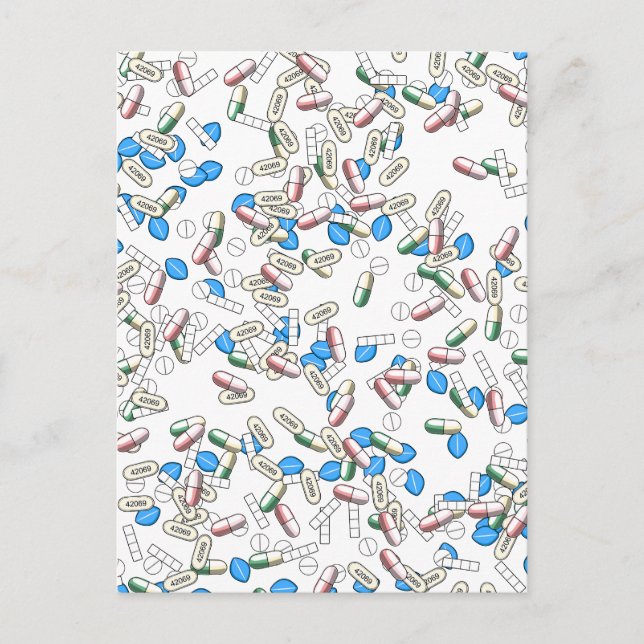 Cartão Postal Padrão de sprinkles de pílula (Frente)