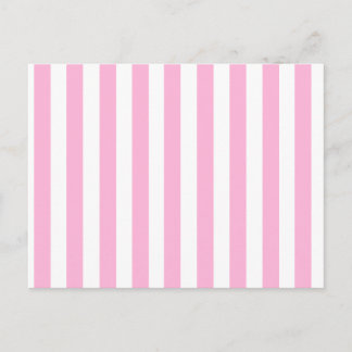 Cartão Postal Padrão de Stripes Sólidas Rosa Girly