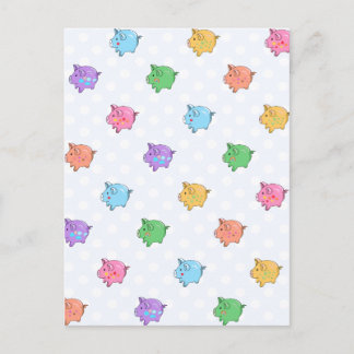 Cartão Postal Padrão de Suíno de Pastel