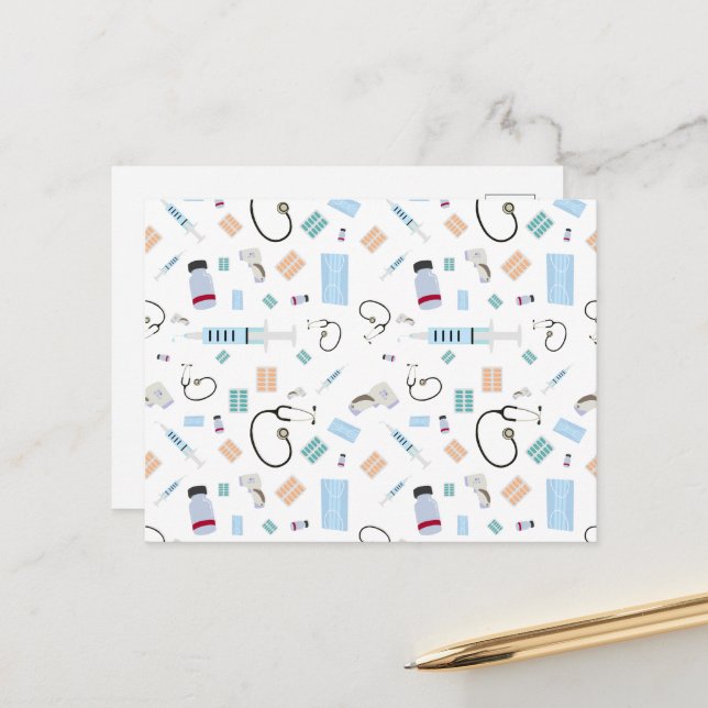 Cartão Postal Padrão de Suprimentos Médicos do Médico de Saúde (Frente/Verso In Situ)