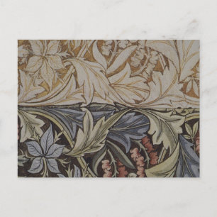 Cartão Postal Padrão de Tecido Antiquado da Tapeçaria Floral V