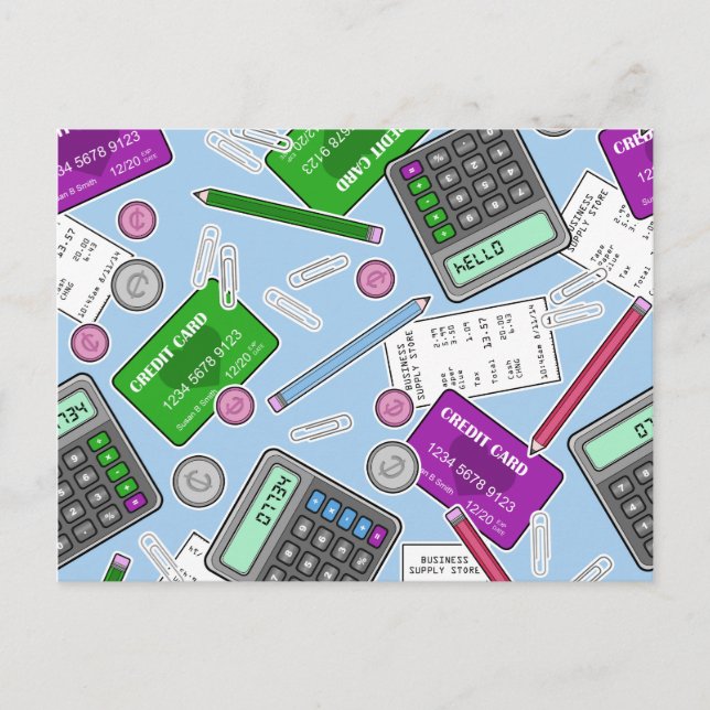 Cartão Postal Padrão de Tema Contábil/Contabilista (Frente)