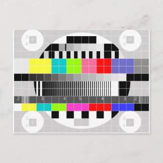Cartão Postal Padrão de teste do sinal de multicor da TV retrorr