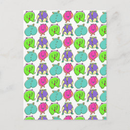 Cartão Postal Padrão de Traseros de Hamster Coloridos