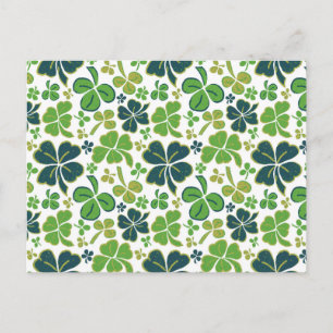 Cartão Postal Padrão de Trevo de Clover Verde Dia de São Patríci
