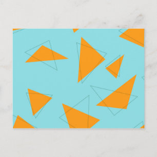 Cartão Postal Padrão de triângulo azul, laranja, legal, modern