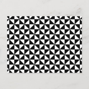 Cartão Postal Padrão de triângulos preto e branco