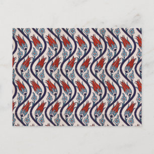 Cartão Postal Padrão de Tulipas Ottomans / Arte de Azulejo