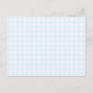 Cartão Postal Padrão de verificação de Gingham. Azul pálido 