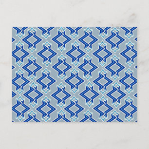 Cartão Postal Padrão de wallpaper Art Deco, Cinzas / Cinzas e az