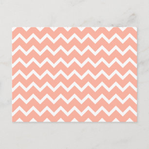 Cartão Postal Padrão de Zag de Coral e Branco.
