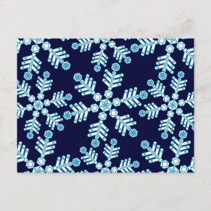 Cartão Postal Padrão Deco do Floco de Neve