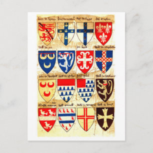 Cartão Postal Padrão Decorativo de Heraldry