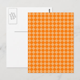 Cartão Postal Padrão Diamante de Combinação Laranja por STayl