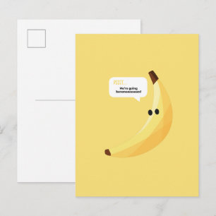 Cartão Postal Padrão divertido de festa com piadas de banana col