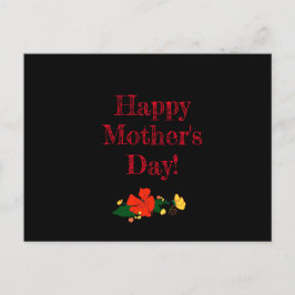 Cartão Postal Padrão do dia de as mães flores vermelhas aquarela