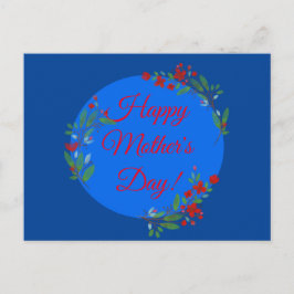 Cartão Postal Padrão do dia de as mães flores vermelhas aquarela