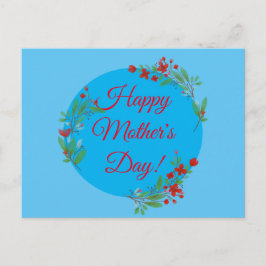 Cartão Postal Padrão do dia de as mães flores vermelhas aquarela