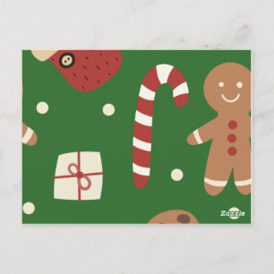 Cartão Postal Padrão do Homem de Pão de Natal
