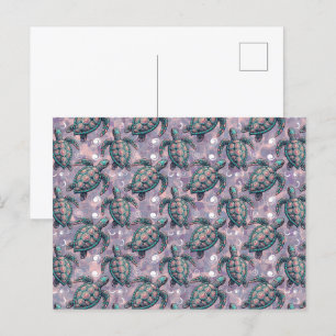 Cartão Postal Padrão do Oceano de Tartaruga Marítima