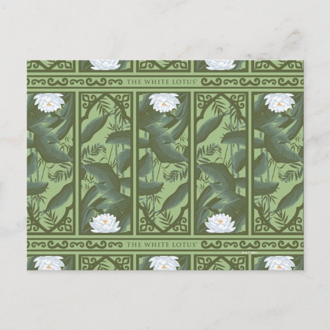 Cartão Postal Padrão do Painel Lotus Botânico - O Lotus Branco (Frente)