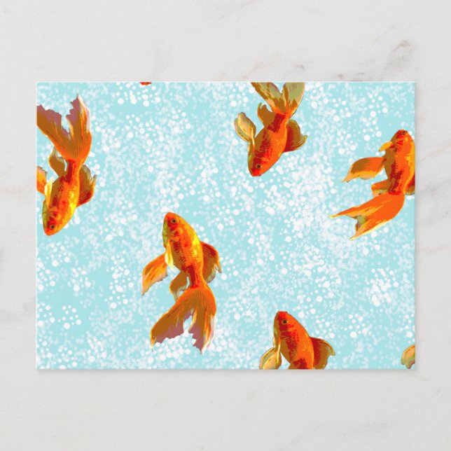 Cartão Postal padrão do peixe dourado (Frente)